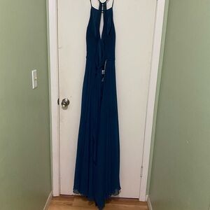 Azazie Deep Blue Maxi Dress
